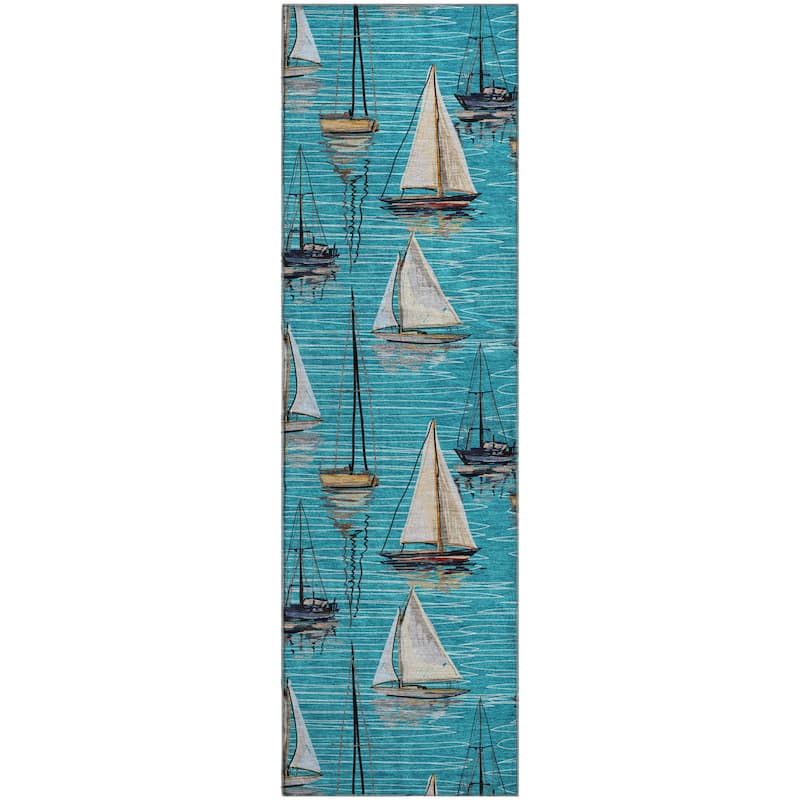 Premium Washable Super Soft Sailboat Marina Mayfield Rug