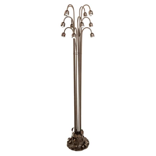 Meyda Tiffany 10279 Pond Lily 63" Tall Lamp Base - Mahogany Bronze