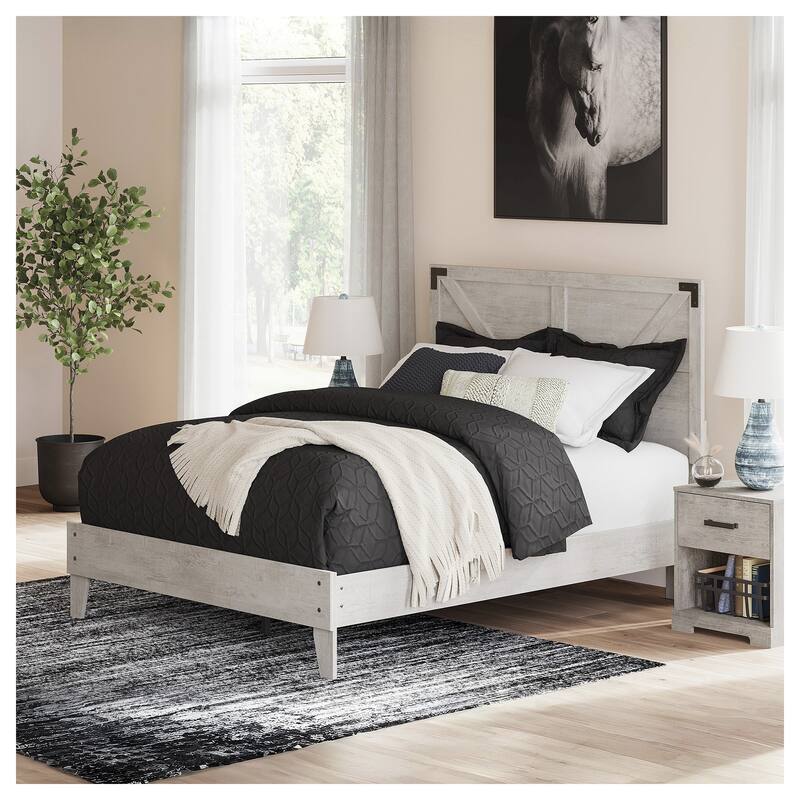 Signature Design by Ashley Shawburn White Platform Bed - Queen