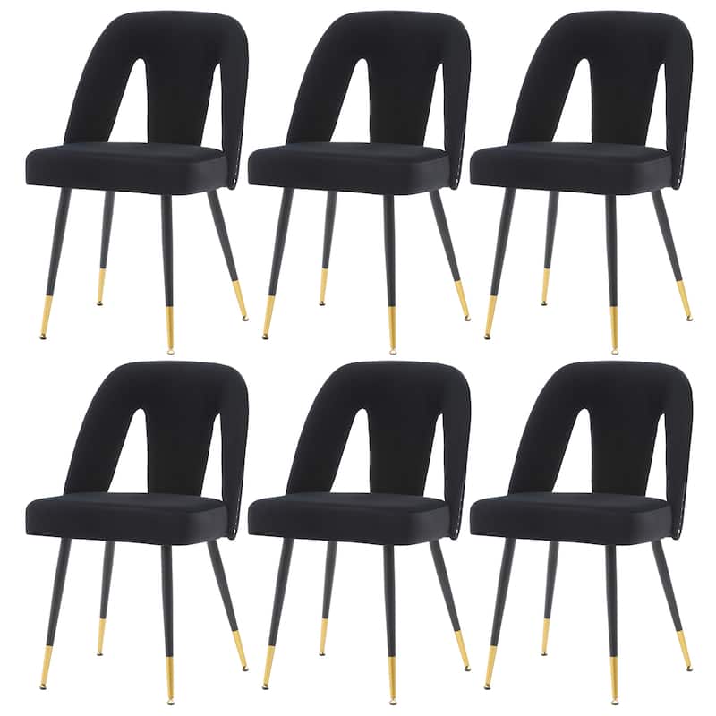 Modern Velvet Upholstered Dining Chairs Set of 6