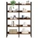 preview thumbnail 4 of 8, Bookshelf 5-Tier, Open Etagere Bookcase, Double Wide Freestanding Bookshelves for Storage and Display, Rustic Brown