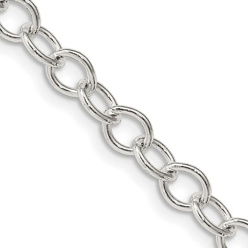 Curata 925 Sterling Silver 5.3mm Oval Cable Chain Necklace