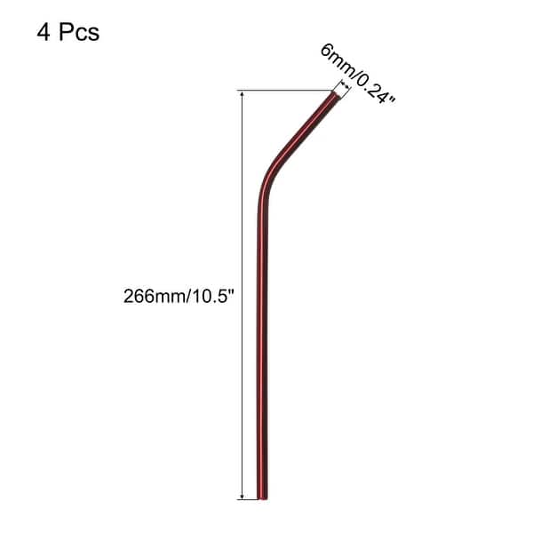 dimension image slide 9 of 10, Reusable Metal Straws 4Pcs, Stainless Steel Bent Drinking Straw 10.5"