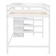 preview thumbnail 13 of 32, Full Size Loft Bed with Built-in Storage Wardrobe and Staircase,White/Gray
