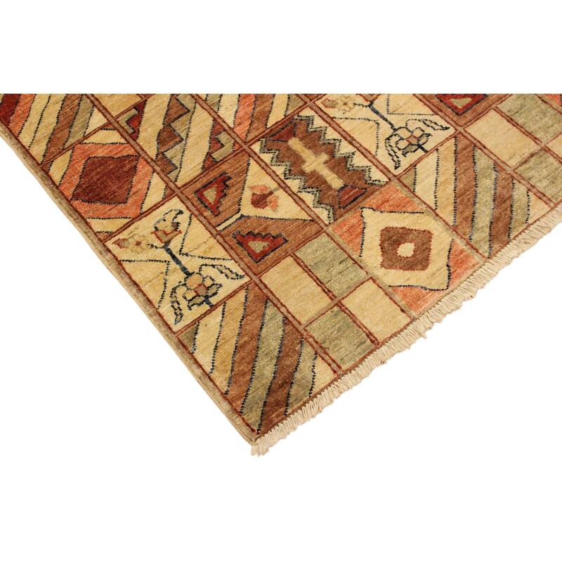 Rustica Mosaic Gabbeh Hand-Knotted Wool Area Rug
