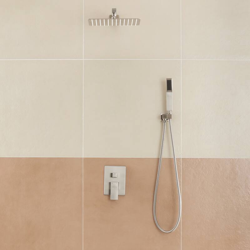 2.5 GPM 12 in. Wall Mount Dual Shower Heads with Pressure Balance Valve