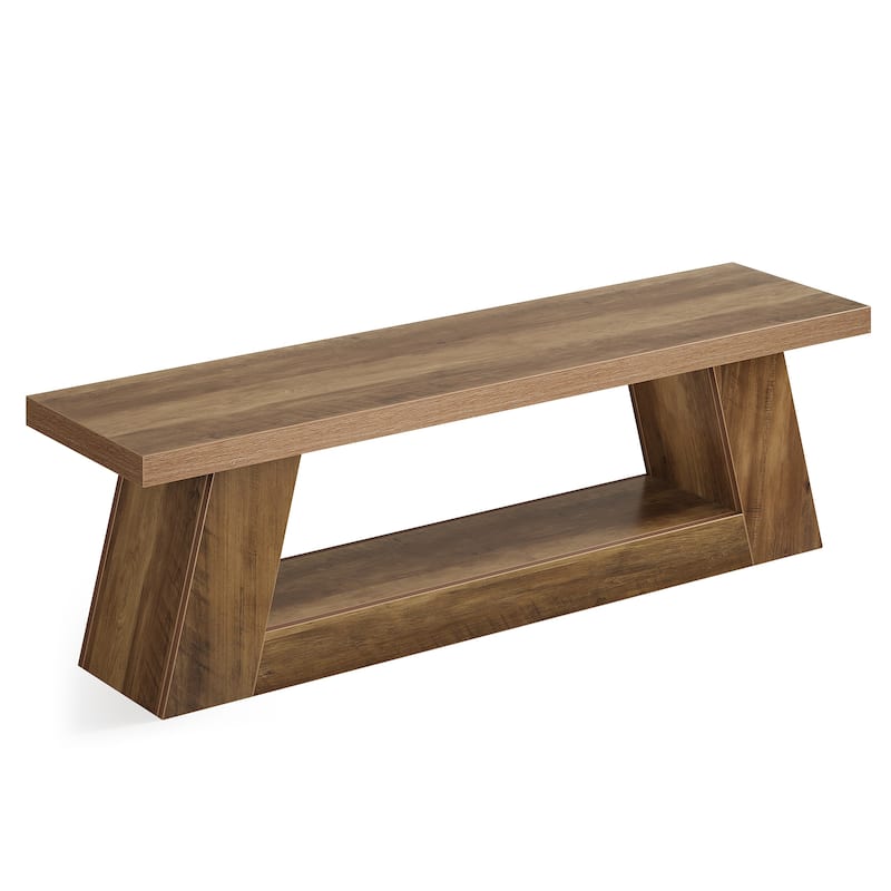 Extra Long TV Stand for TVs, Wooden Media Console with Storage Shelves, Entertainment Center for Living Room, Bedroom