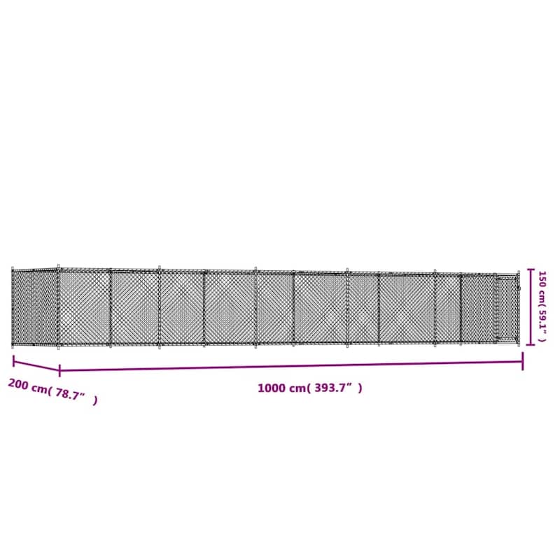 vidaXL Dog Cage Grey Galvanized Steel Durable Dog Cage