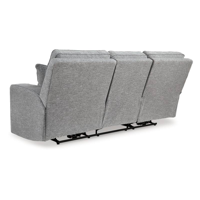 Cloe Power Reclining Sofa, Gray Performance Nuvella, 2 Pillows 88 Inch