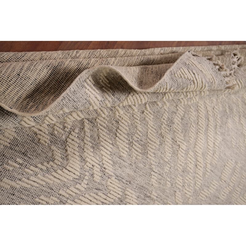 All-Over Abstract Moroccan Area Rug Hand-Knotted Wool Carpet - 7'11" x 10'3"