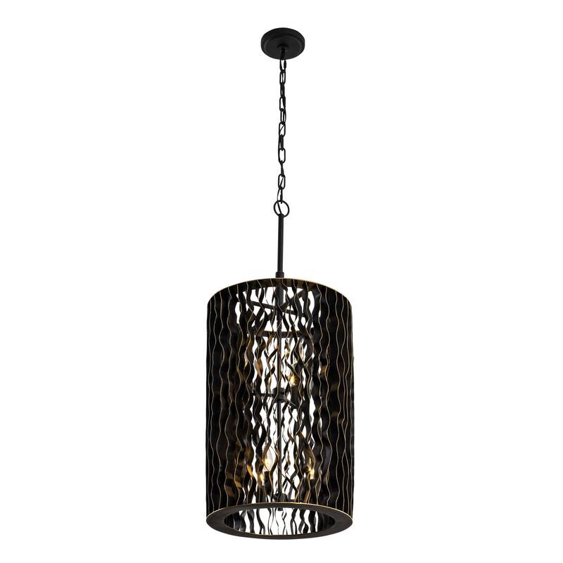 Varaluz Estela 6-Light Pendant - Matte Black/French Gold