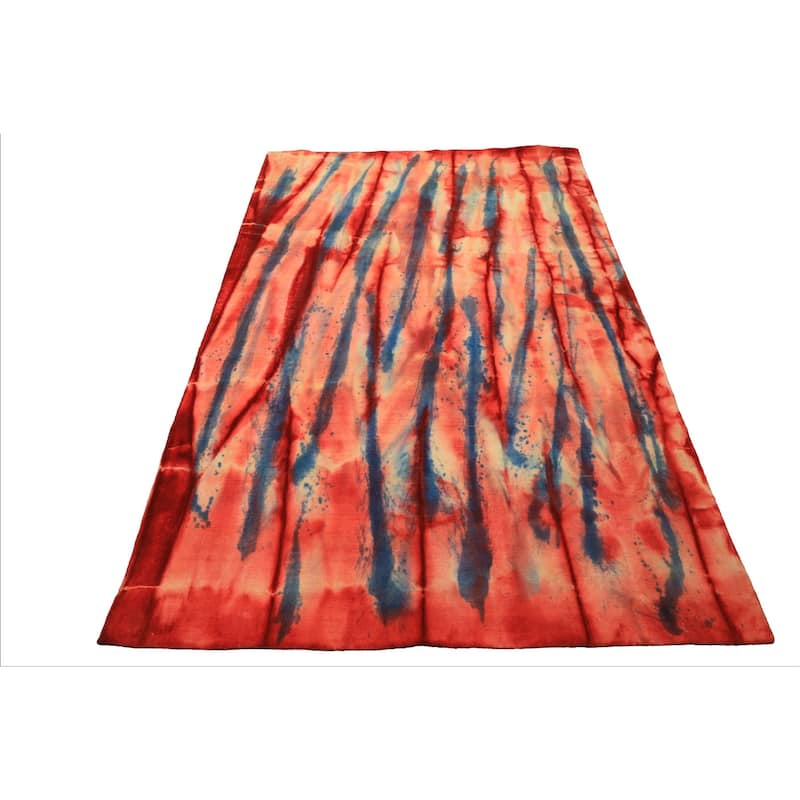 5'5''x7'9'' Hand Knotted Wool Red Tibetan Modern& Contemporary Boho Rug - 5' 5'' x 7' 9''