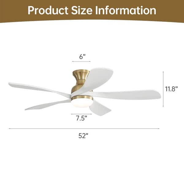 dimension image slide 5 of 12, 42“/52"/60"/48" Noiseless Walnut Wood Ceiling Fan with Remote Control, Integrated Light Optional