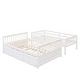 preview thumbnail 8 of 49, Separable Twin Over Full Bunk Bed Storage Platform Bed with with Pull-out Trundle, Drawers, Ladder and Safety Fence