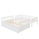 preview thumbnail 6 of 16, Twin Over Full Wood Bunk Bed with Twin Size Trundle, White