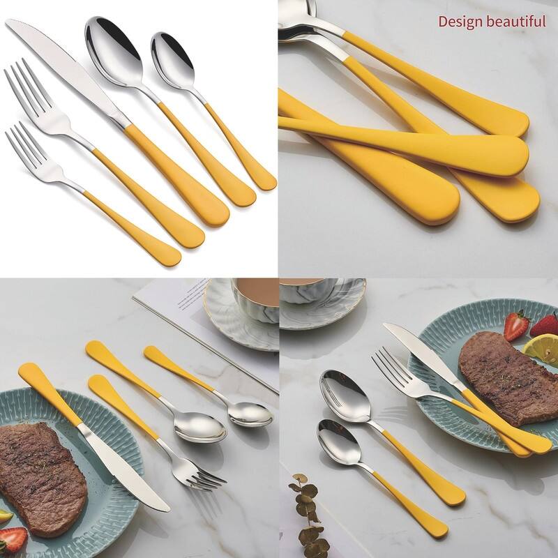 20 Piece 18/0 Stainless Steel Flatware Cutlery Set Service for 4,Mirror Finish