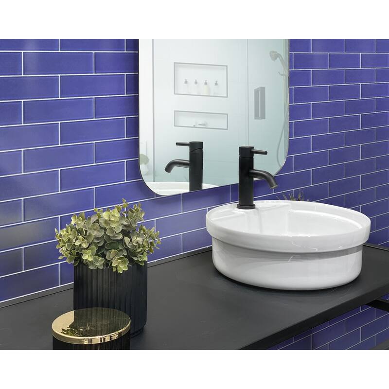 Apollo tile 3" x 12" Colorway Matte Cobalt Blue Glass Tile (5 sq ft/case) - 20 Pack