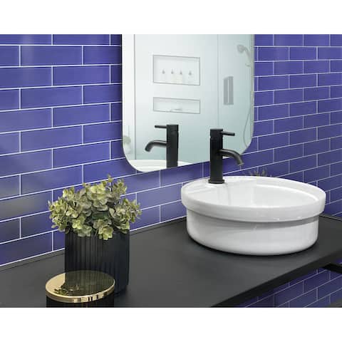 Apollo Tile 20 Pack 3-in x 12-in Royal Blue Rectangular Subway Matte Finished Glass Mosaic Wall Tile (5 sq ft/case)