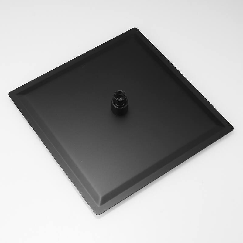 Solid Square Rainfall Shower Head in Black