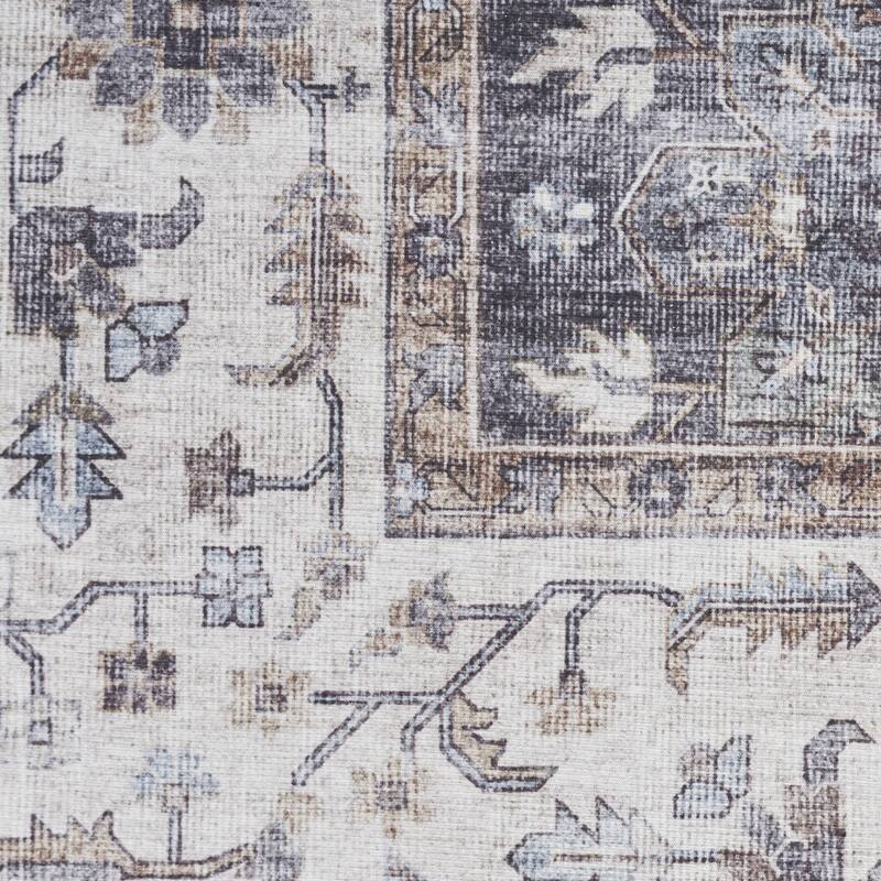 Fice Power Loomed Distressed Non Skid Stain Resistant Area Rug By HomeRoots - 84' X '60' X '0.25