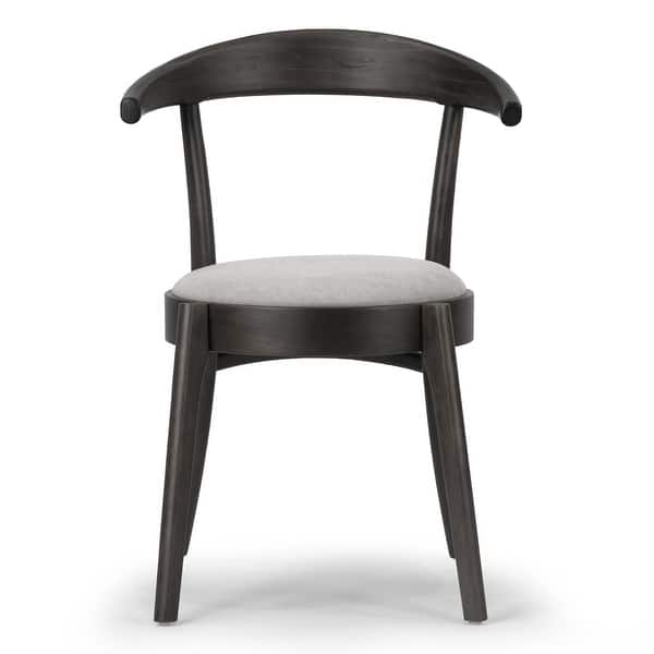 Set Of 2 Audra Retro Modern Black Wood Round Chair With Curved Back Overstock 31708636