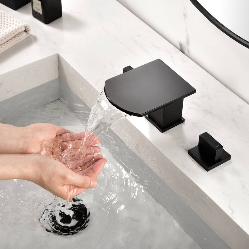 Widespread Double-Handle Waterfall Bathroom Faucet