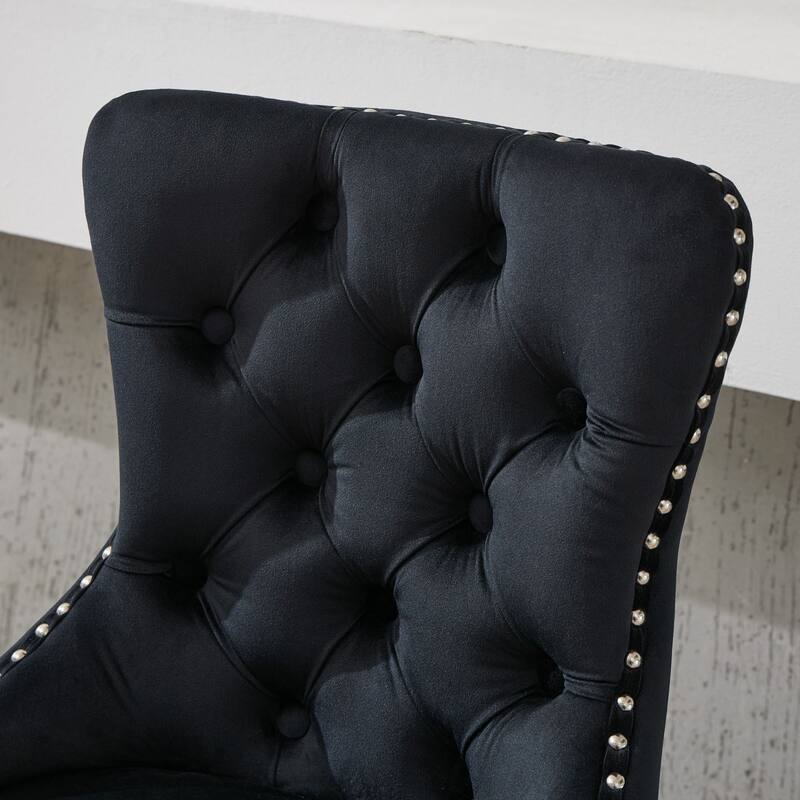 GDF Studio - Modern Adjustable Swivel Velvet Barstools with Chrome Base, Tufted Buttons & Diamond Pleating (Set of 2)