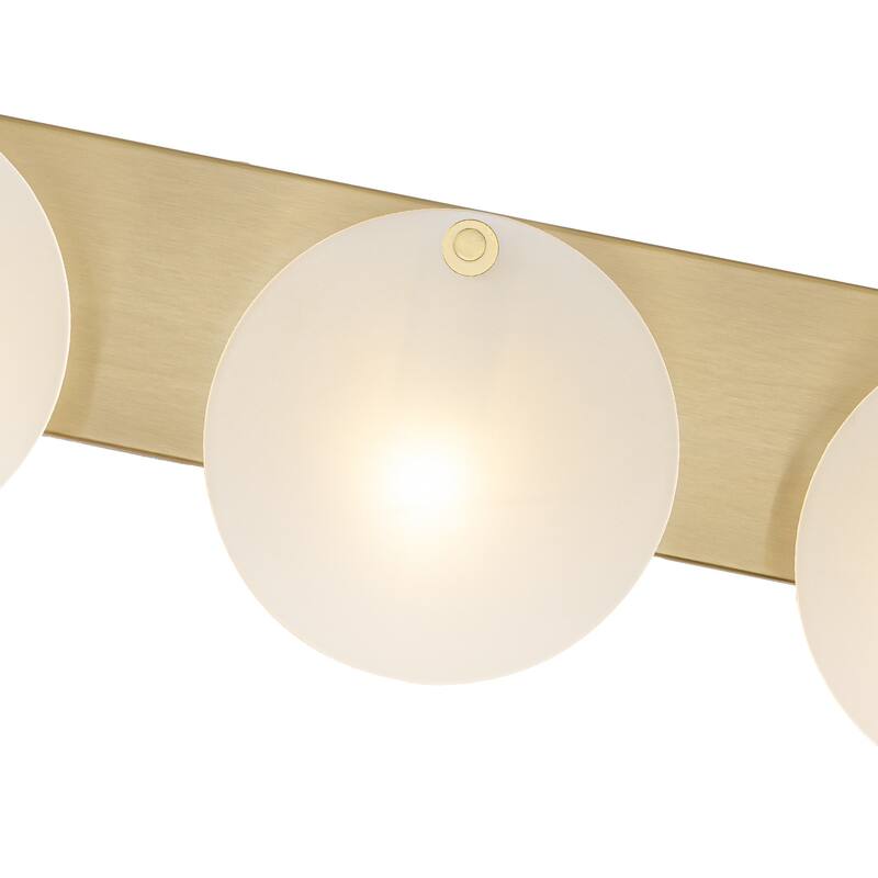 Modern Gold 3-Light Vanity Light Frosted Glass Bathroom Fixture