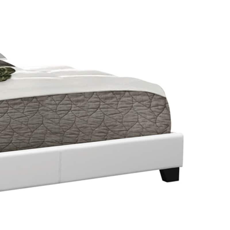 Leatherette Upholstered Platform Bed in White