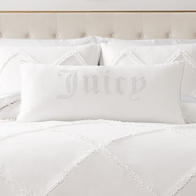 Juicy Couture Silver Rhinestone Pillow 16" x 36"