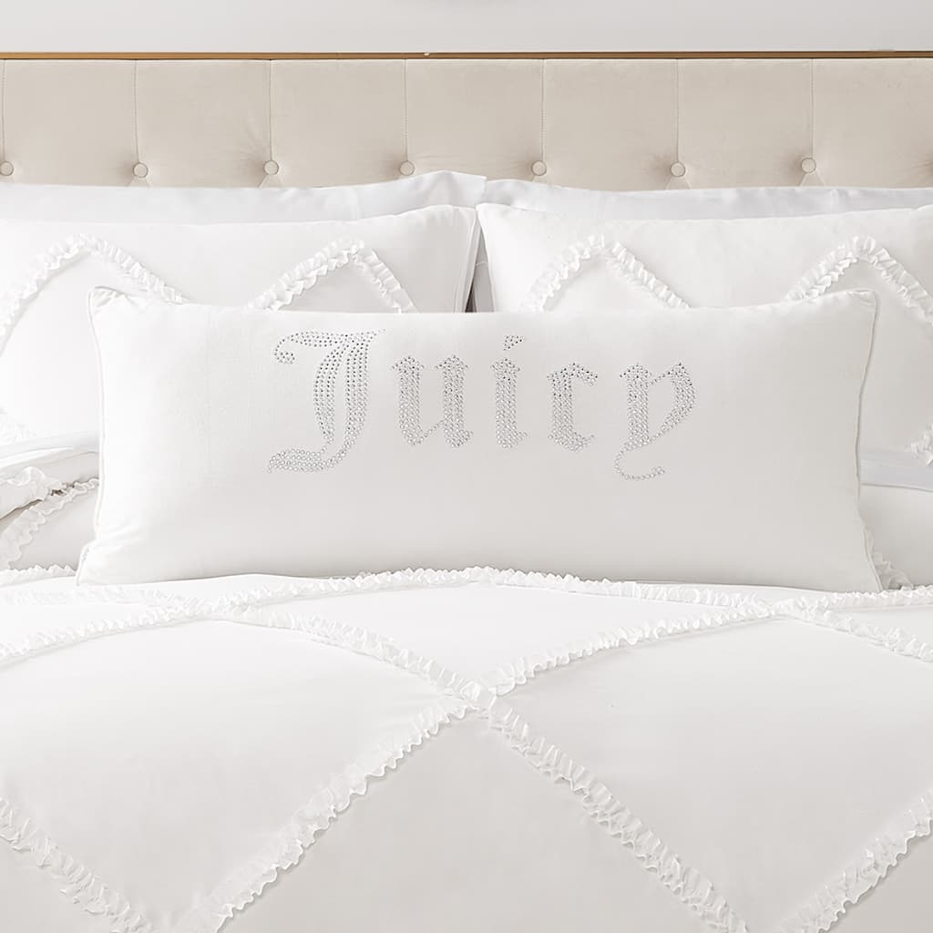 Juicy Couture Silver Rhinestone Pillow 16" x 36"