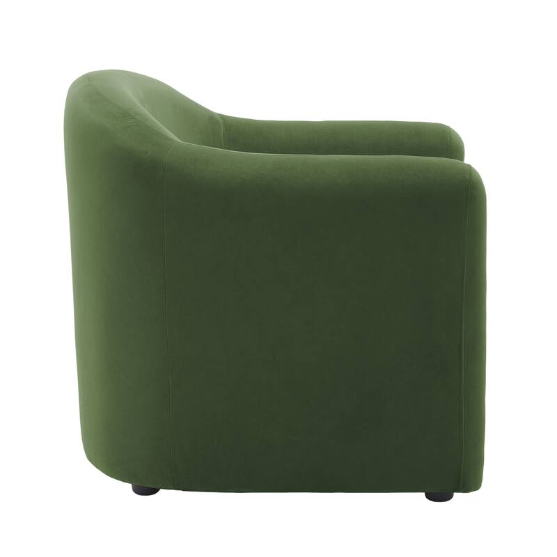 Upholstered Barrel Accent Chair, Low Back Arm Chair(Set of 2)