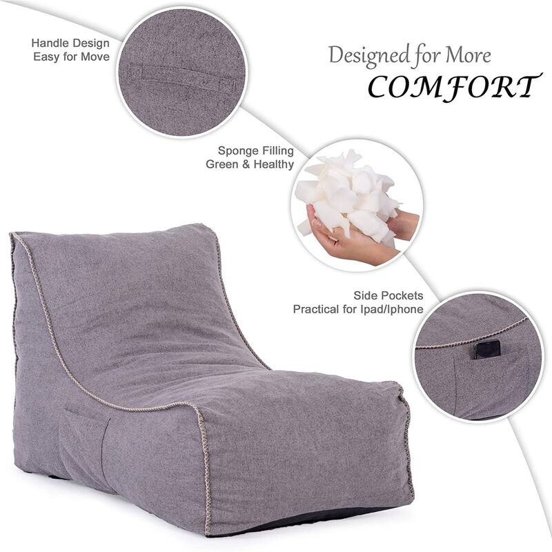 Floor Lazy Gaming Chair Accent Bean Bag Couch