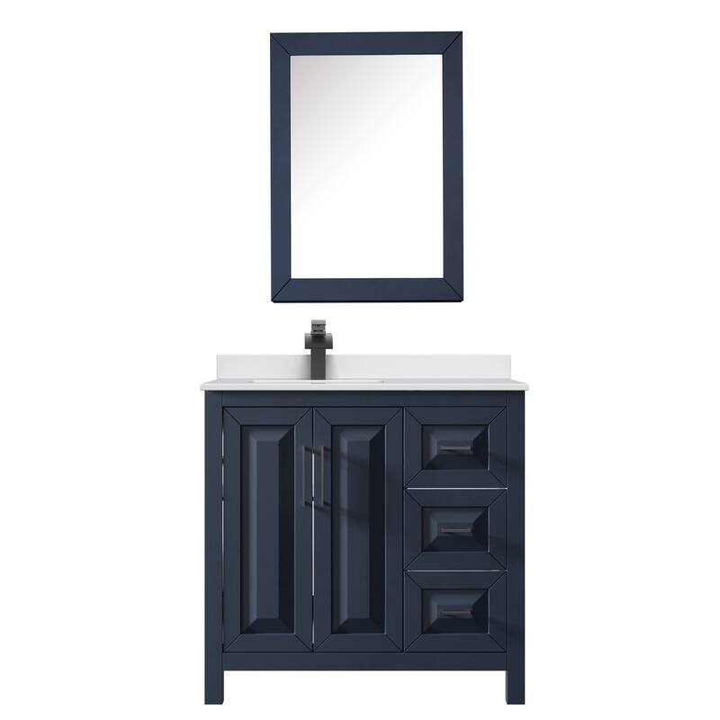 Daria 36-inch Single Vanity, Cultured Marble Top, Med Cabinet