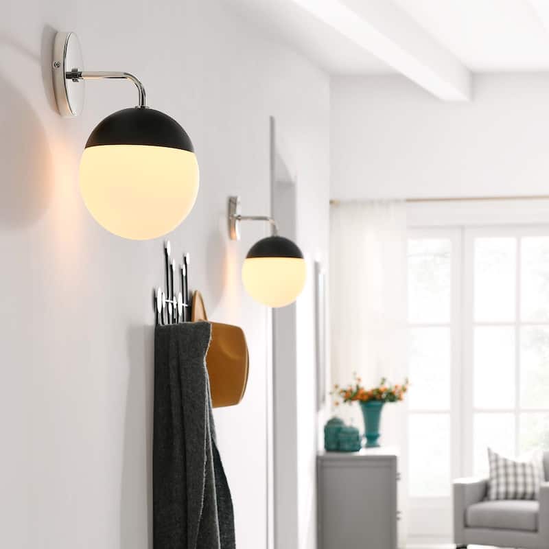 Stellar 1-Light Wall Sconce - Opal Polished Nickel