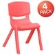 preview thumbnail 5 of 47, 4 Pack Plastic Stack School Chair with 12" Seat Height - Kids Chair