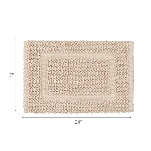 dimension image slide 13 of 30, Sophie Border Ultra-plush Chenille Non-Slip Cotton Bath Mat
