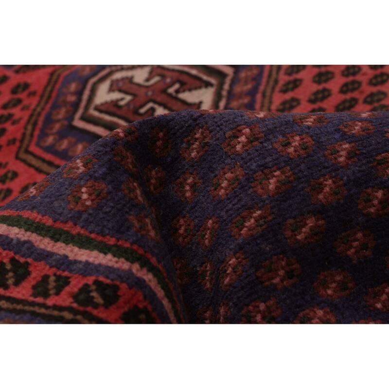 ECARPETGALLERY Hand-knotted Andelz Navy, Red Wool Rug - 3'9 x 6'5