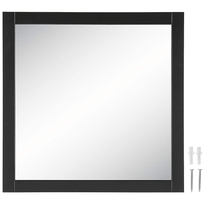 Shorewood Square Bathroom Soft Matte Black Mirror