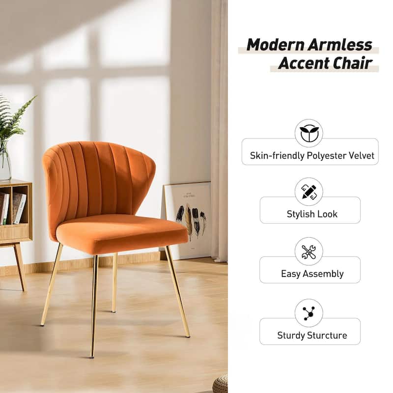 Barbara Side Chair with Metal Base Set of 4 by HULALA HOME