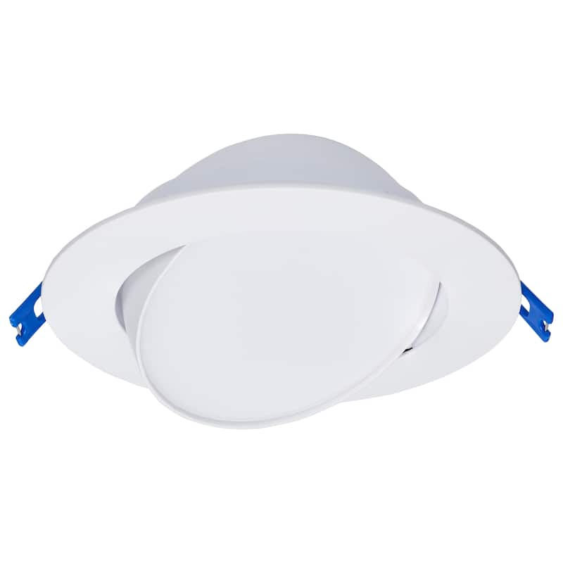14W 6" Directional Low-Profile Downlight CCT Selectable 120V White Finish