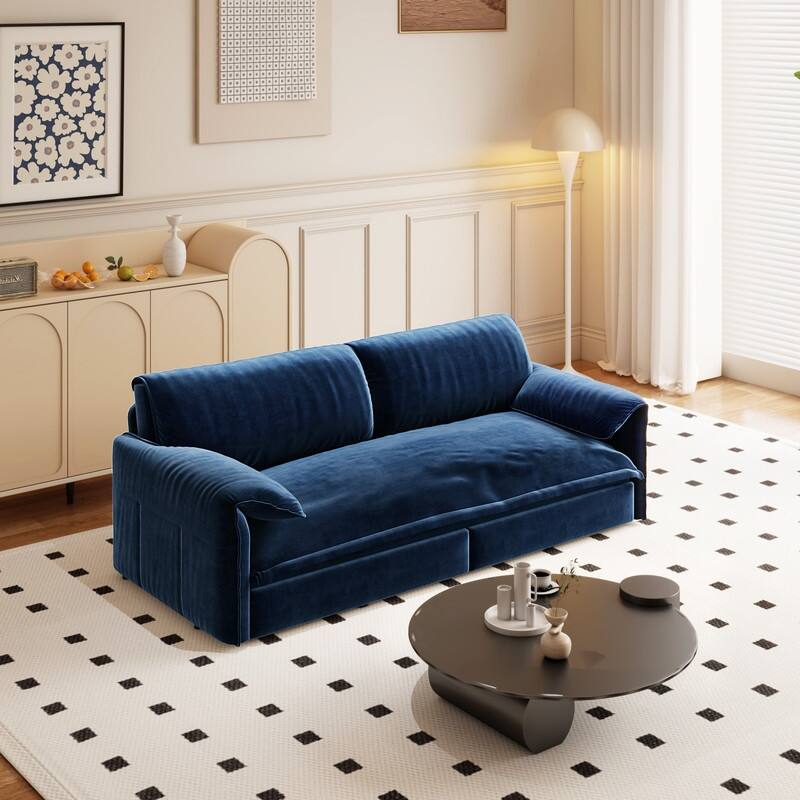 66" Queen Pull Out Sofa Bed, 3-in-1 Convertible Sleeper Sofa with Side Storage