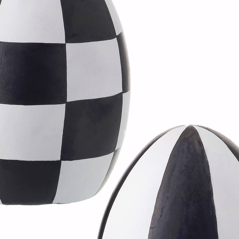 Terracotta Harlequin Egg 5.5" Set of 2