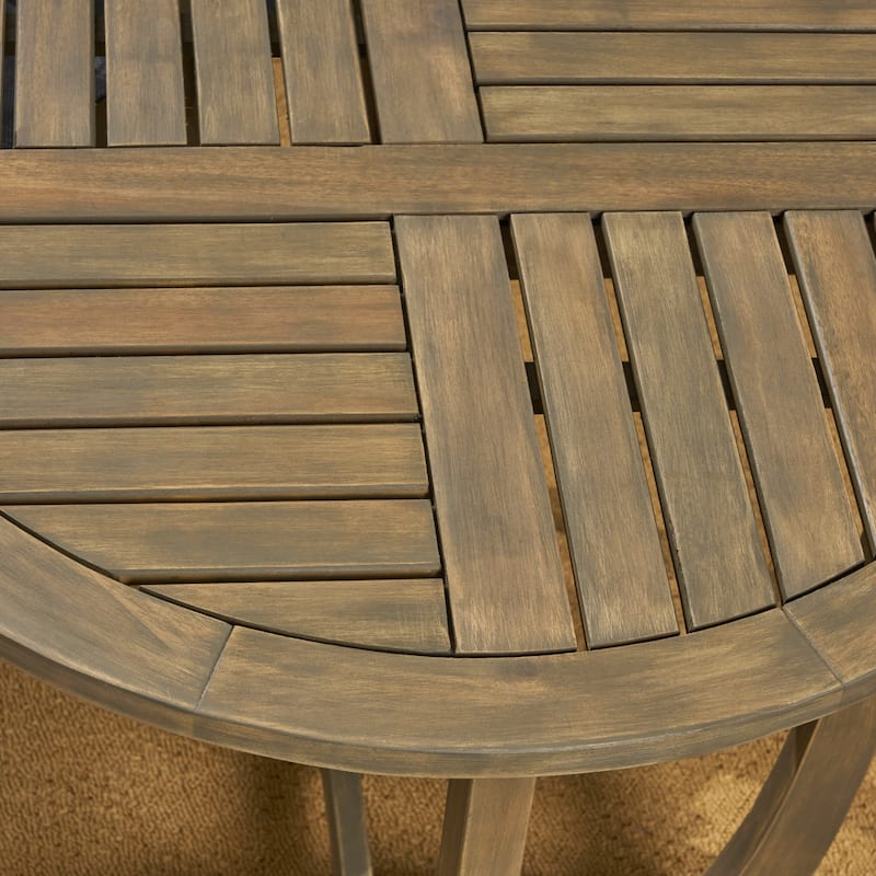 Marcello Outdoor Acacia Wood 3 Piece Dining Set with Mesh Seats by Christopher Knight Home