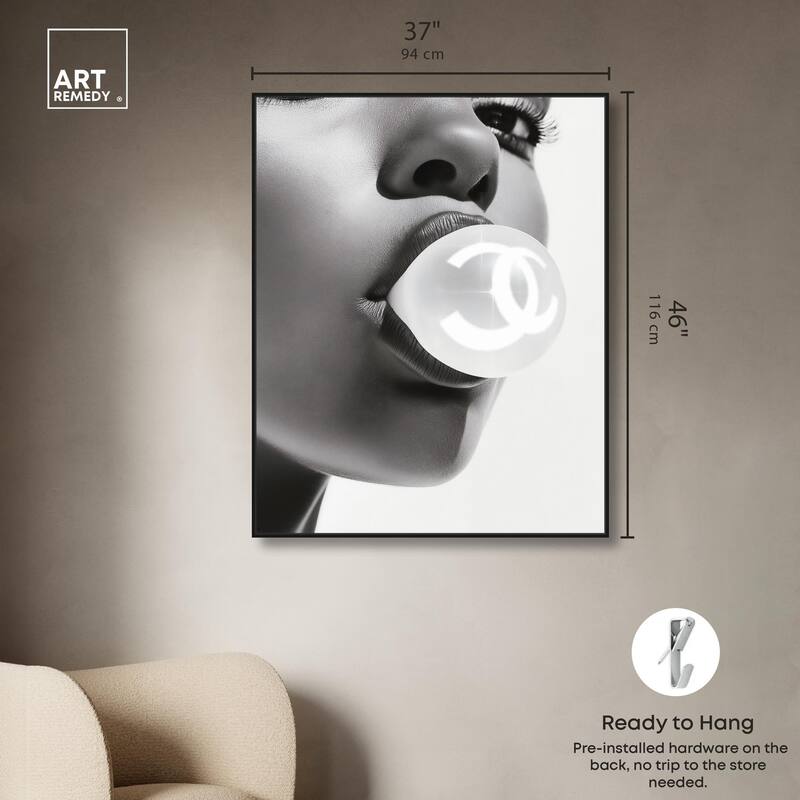 Bubble Gum Pop Monochrome Canvas by Art Remedy
