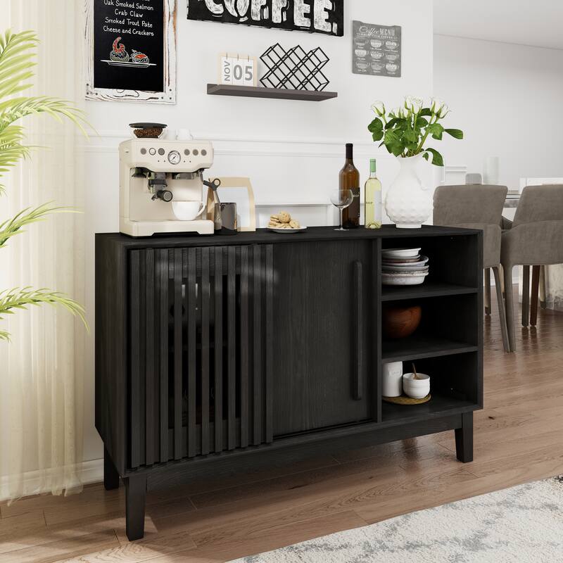 Farmhouse 47.25" Sideboard Buffet Cabinet with Storage and Solid Wood Feet for Stylish Home Organization
