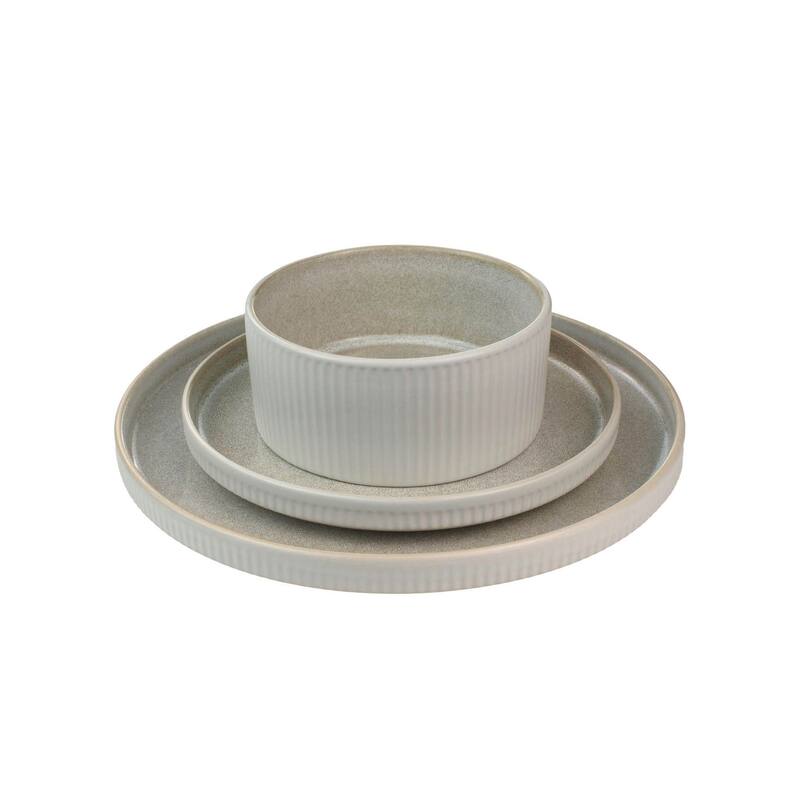 Anderson Reactive Cream Stoneware 12 Pc Set