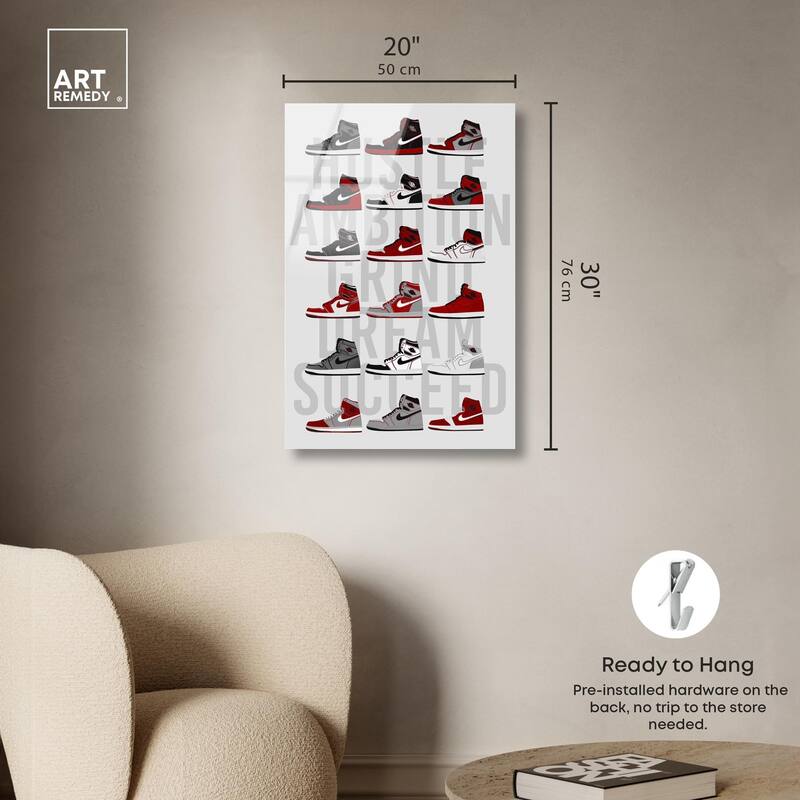 Ambition Grind Sneakers Acrylic by Art Remedy, Ready to Hang