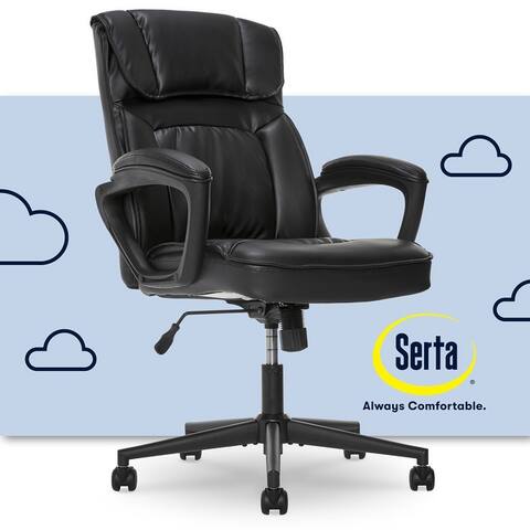 Serta Hannah Office Chair with Headrest Pillow, Adjustable Ergonomic Desk Chair with Lumbar Support