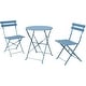 preview thumbnail 7 of 7, 3-Piece Folding Bistro Set, Foldable Patio Furniture Set with Premium Frame, Outdoor Bistro Table and Chairs Set of 2